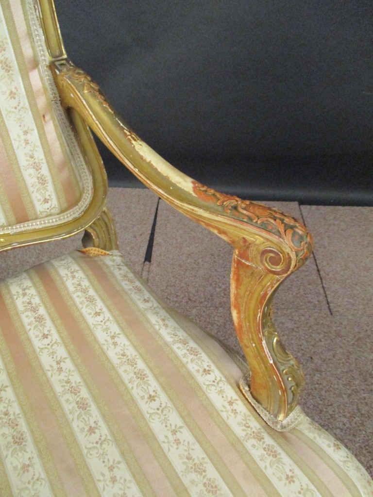 A pair of French Regency revival giltwood salon chairs, circa 1870, leaf and scroll carved frames - Image 5 of 9