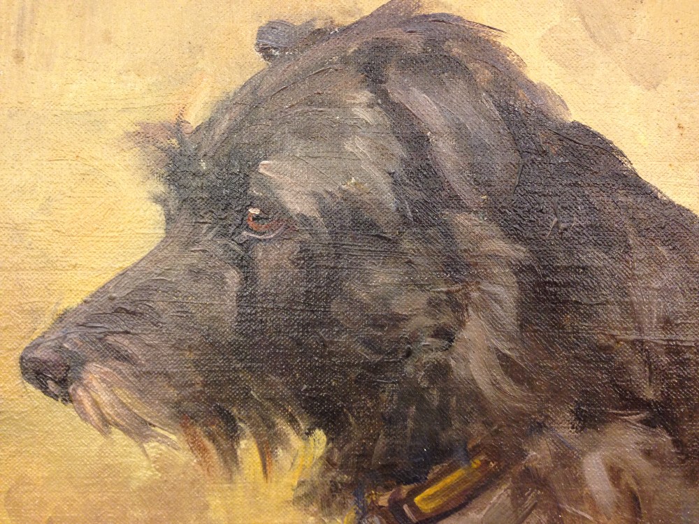 § Agnes Hilda Coates (British, 1877 - 1957) Study of a grey terrier oil on artist's board 21 x - Image 3 of 5