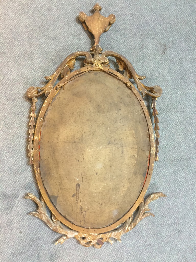 An 18th century style gilt framed wall mirror, of neo-classical design with urn finial, leaf and - Image 2 of 8