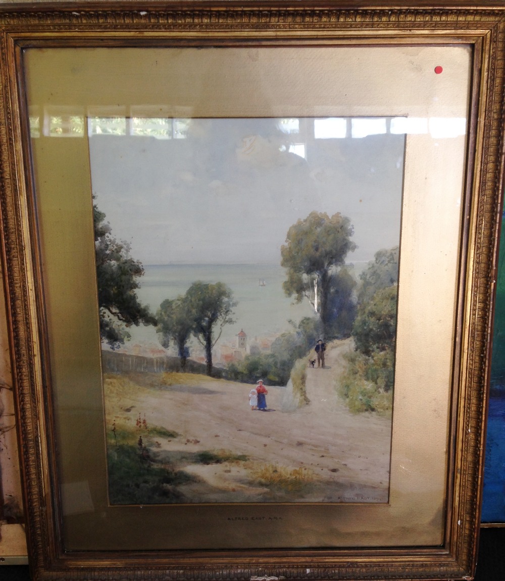 Sir Alfred East, RA (British, 1844-1913) View in Algeciras, Spain signed and dated lower right " - Image 2 of 4