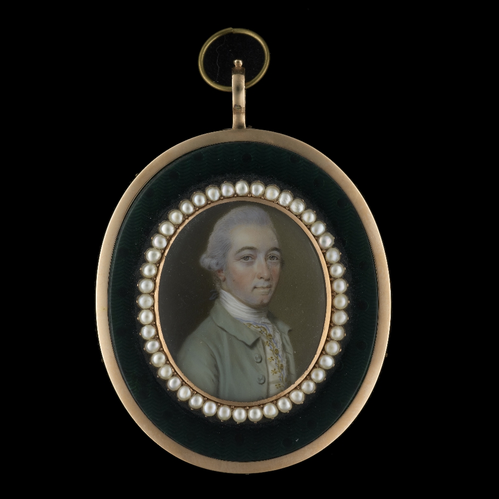 John Smart (British, 1741-1811) Portrait miniature of a gentleman, in a gold frame, the miniature
