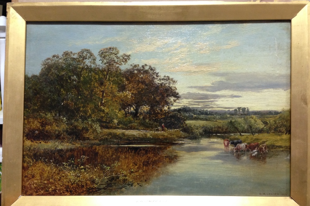 Benjamin Williams Leader (British, 1831-1923) On the Avon, near Mayfair (?) Mill signed lower - Image 2 of 6