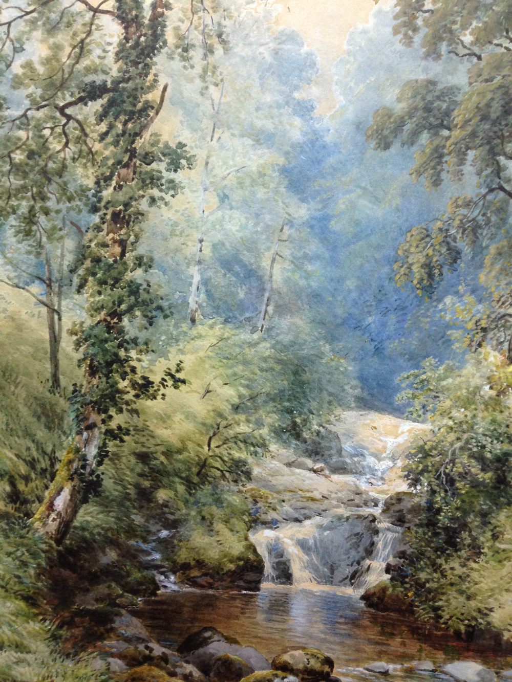 William Henry Mander (British, 1850-1922) Welsh landscape with waterfall signed lower left "W H - Image 3 of 6