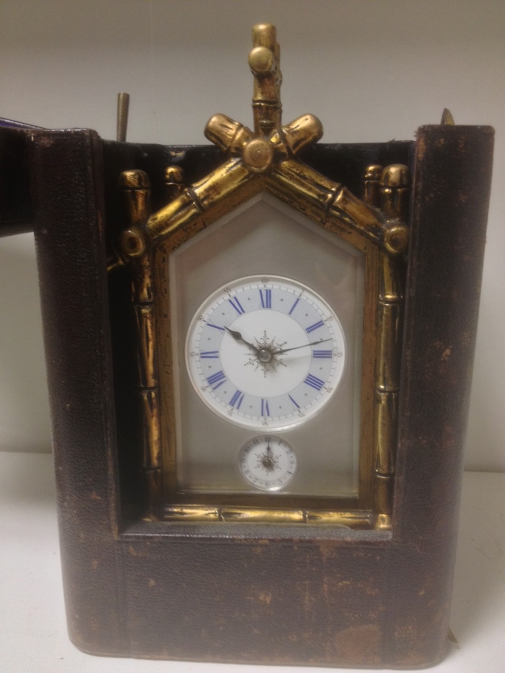 A gilt brass bamboo case carriage clock, circa 1890, with repeat and alarm, silvered platfom lever - Image 2 of 6