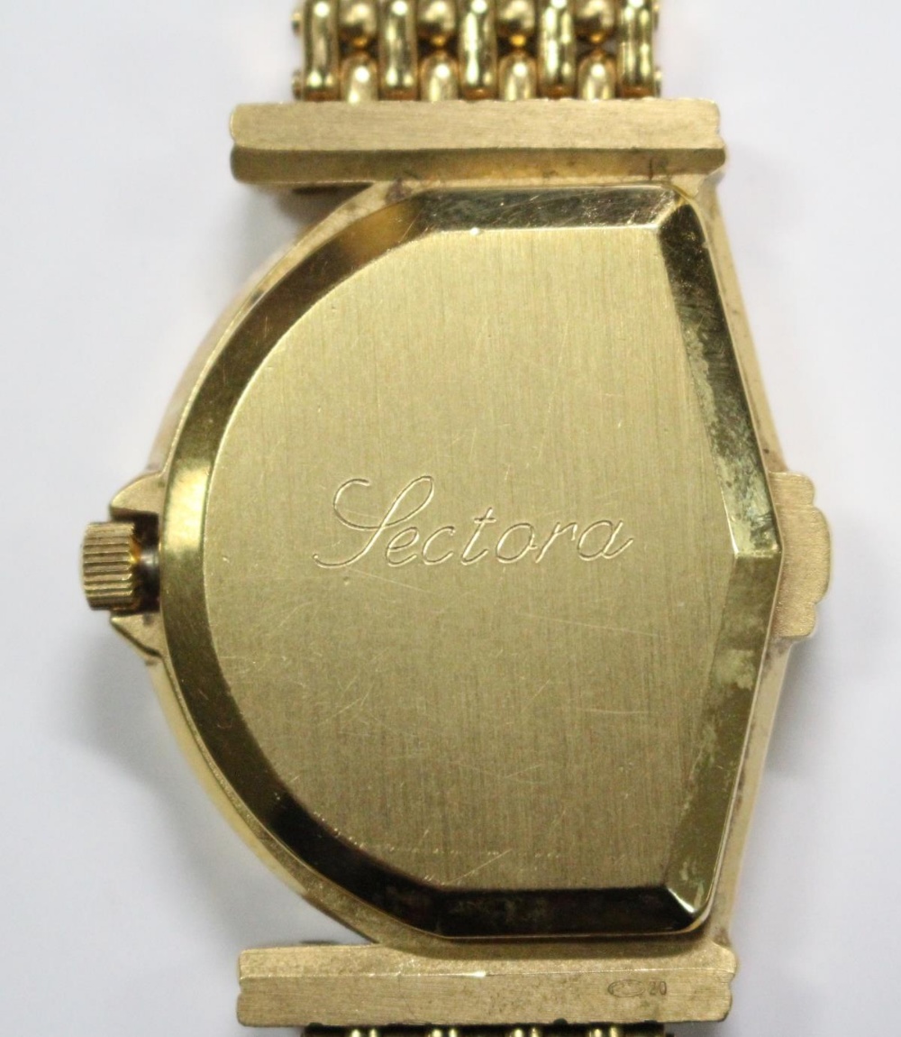 By Jean d'Eve - a gentleman's gold plated 'Sectora' wristwatch, with asymmetric fan shaped dial - Image 2 of 2