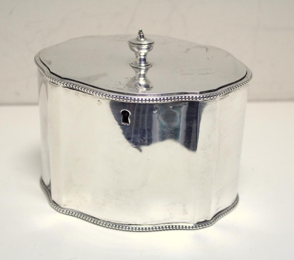 A George III silver tea caddy, by Charles Aldridge & Henry Green, London 1780, the plain - Image 2 of 5