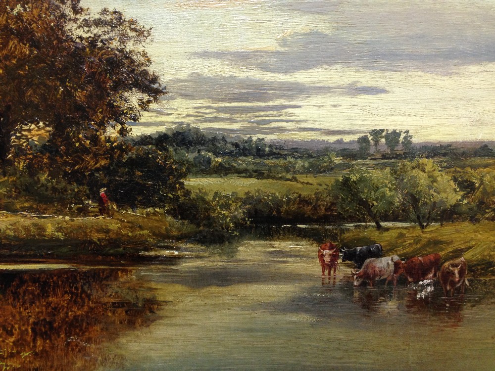 Benjamin Williams Leader (British, 1831-1923) On the Avon, near Mayfair (?) Mill signed lower - Image 3 of 6