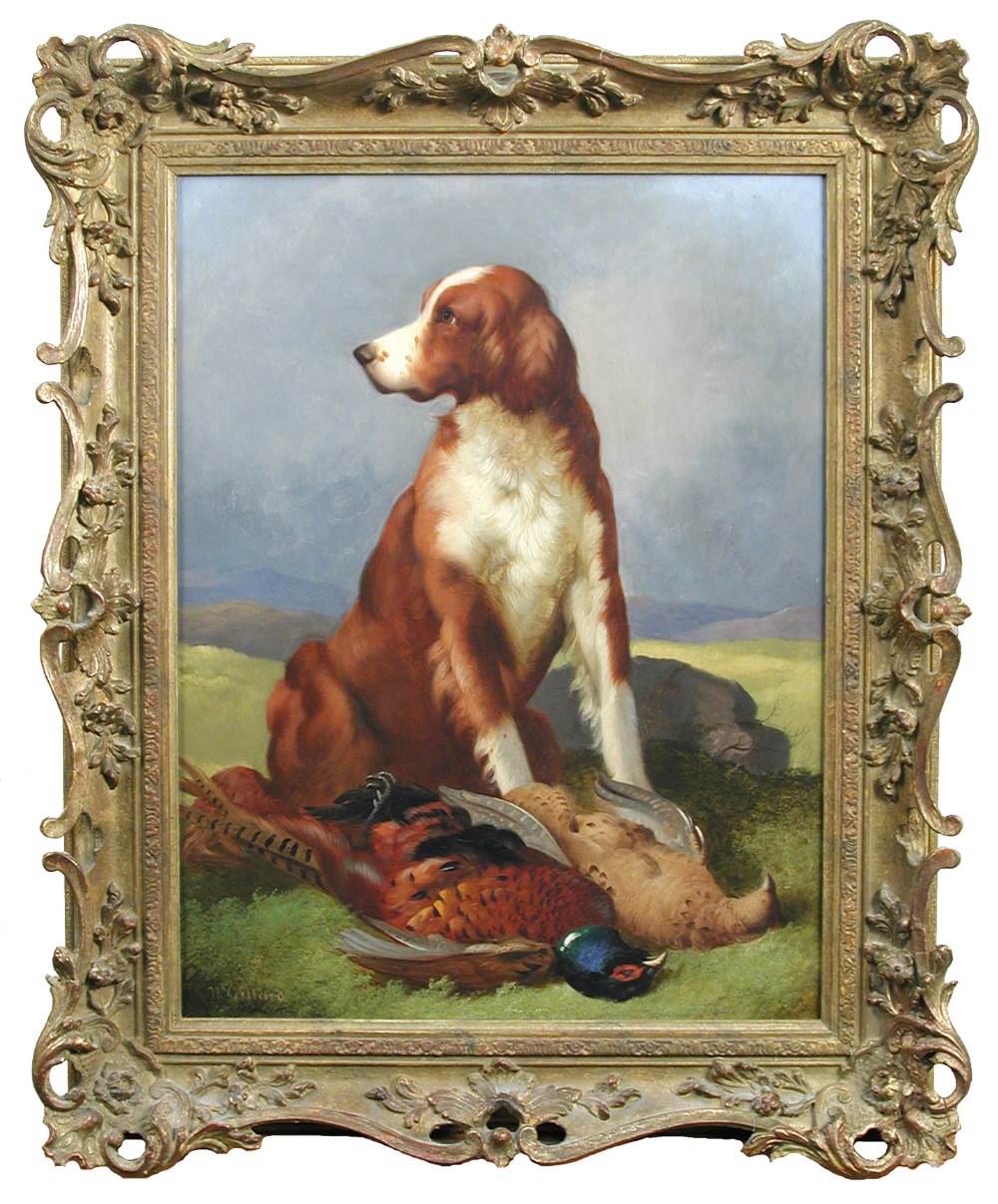 William Gillard (British, second half of 20th Century) A red and white setter with dead game