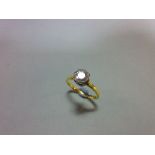 A single stone diamond ring, the illusion set round brilliant cut diamond, estimated weight 0.40cts,