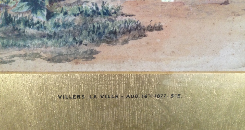English School (19th Century) View of Villers La Ville, France, August 16th 1877 inscribed "Aug 16th - Image 4 of 5