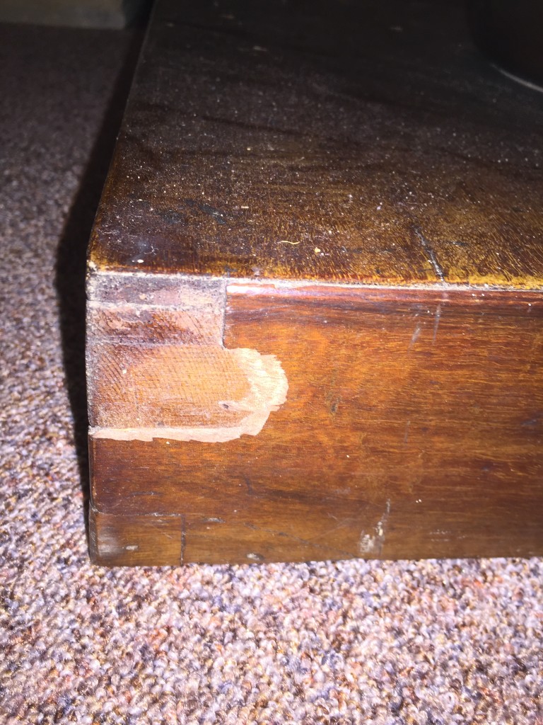 A 19th century mahogany serving table with integral wine cooler, with gilt mounts, raised back - Image 7 of 8