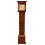 Henry Jones, London, a month going walnut parquetry and oyster veneered longcase clock, purchased