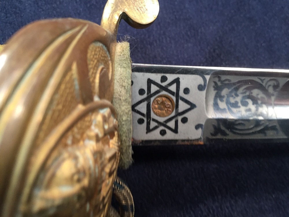 A George V Naval sword by Miller & Sons, London & Southampton, with RNR etched decoration, typical - Image 3 of 7