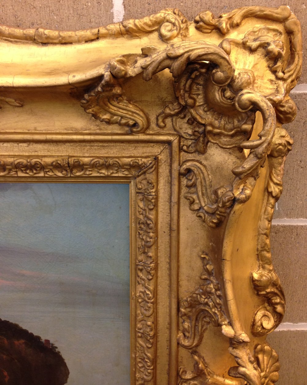 Italian School (late 18th Century) On the Ligurian Coast oil on canvas, in an ornate gilt frame 60 x - Image 9 of 11