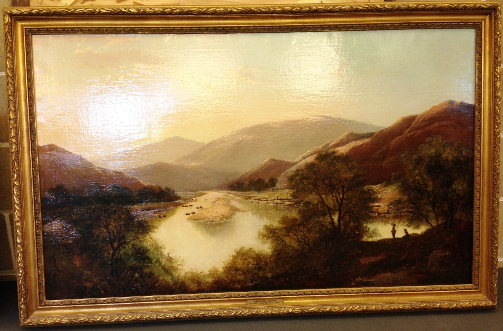 Leslie E B Smythe (British, circa 1875) Highland Sunset signed lower right "Leslie Smythe" oil on - Image 2 of 6