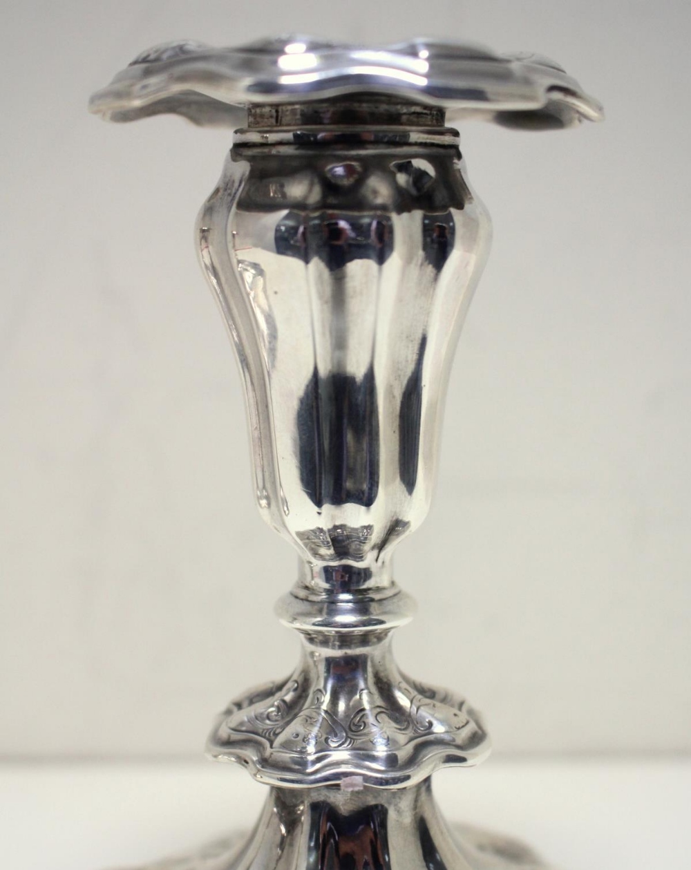 A pair of Victorian silver dwarf candlesticks, by Henry Wilkinson & Co, Sheffield 1849, the lobed - Image 4 of 7