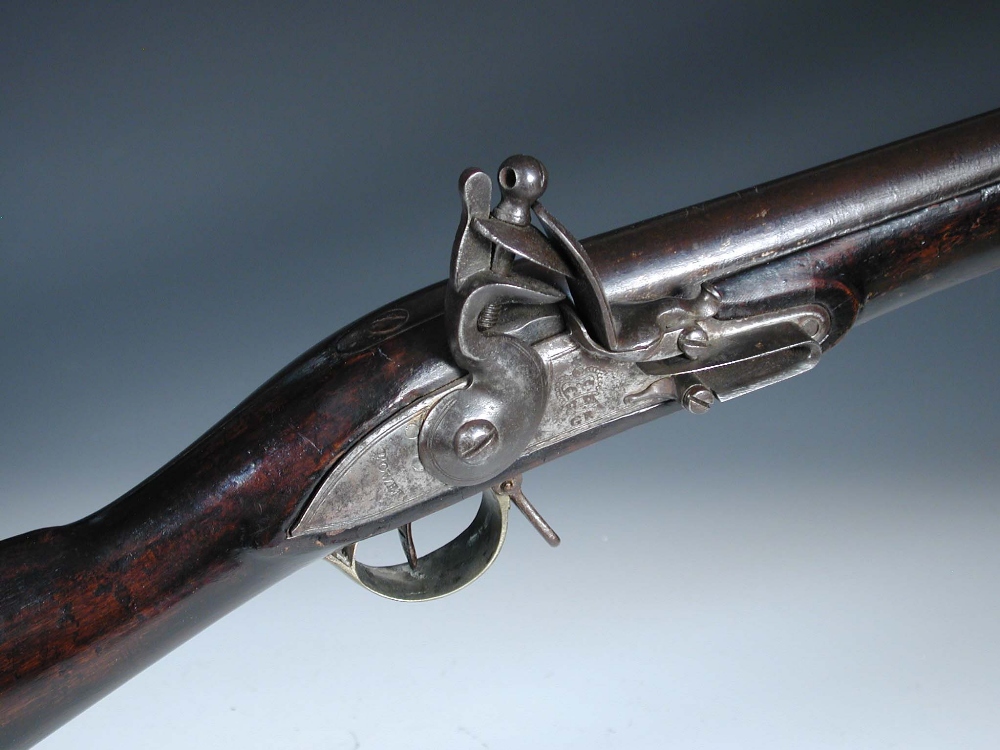 A George III Long Land pattern 'Brown Bess' service musket, circa 1800, with browned barrel, Tower