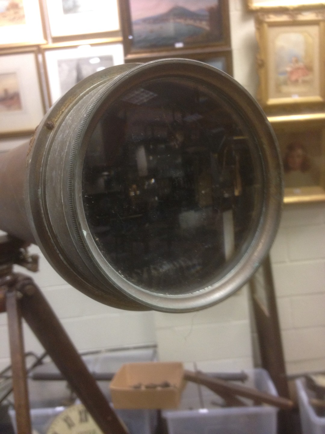 A large 19th century 4 inch copper and brass refracting telescope by Clarkson of London, with star - Image 5 of 8