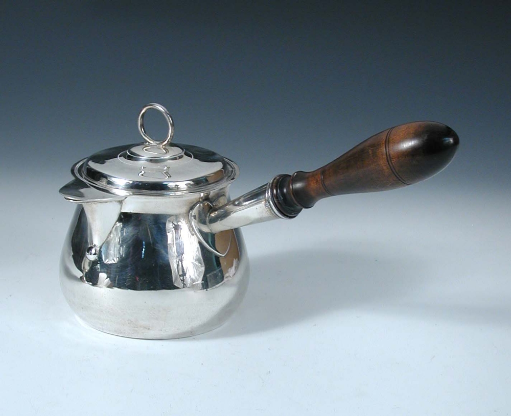 A large George III silver Brandy saucepan and cover, by Thomas Wallis II and Jonathan Hayne,