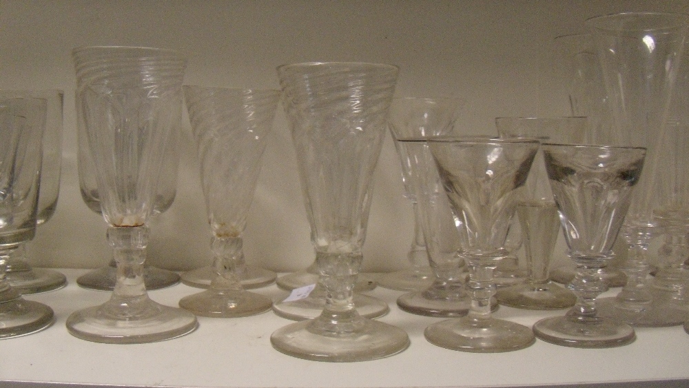 A selection of thirty three drinking glasses, largely 19th century, to include: six wrythen ales, - Image 3 of 4