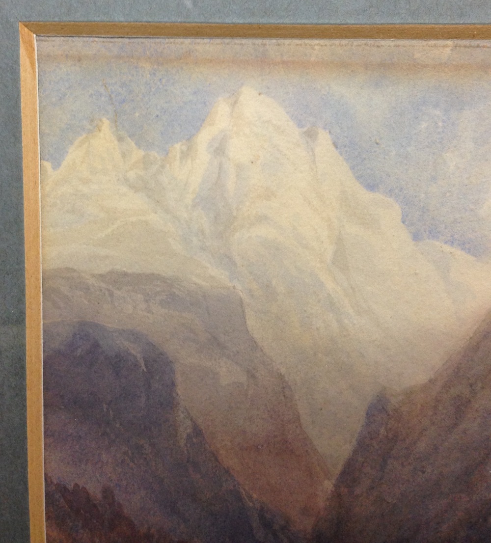 Thomas Miles Richardson the Younger (British, 1813-1890) A Swiss Alpine scene watercolour 29 x - Image 5 of 6