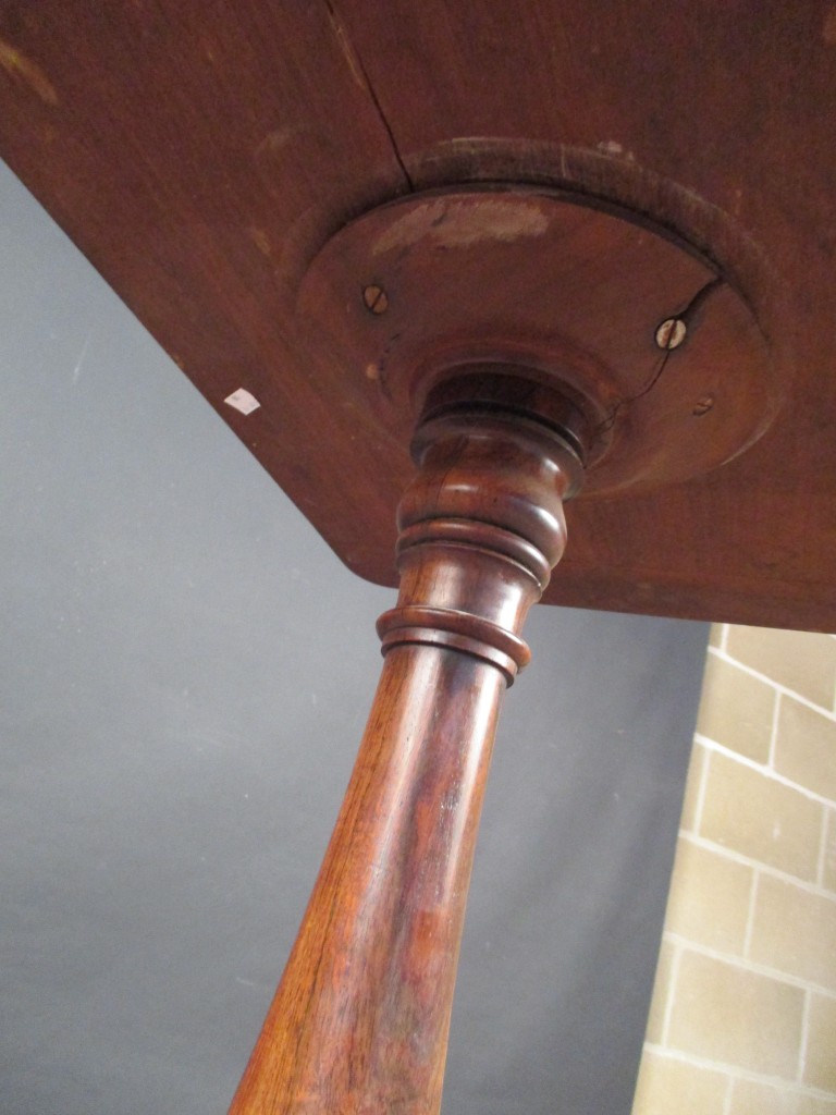 A late Regency rosewood pedestal table, the baluster turned column with carved lapit and foliate - Image 4 of 4