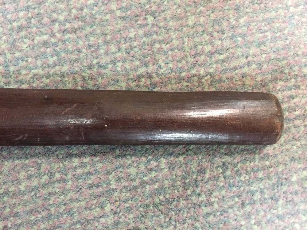 A South Seas hardwood club, possibly Tongan or Samoan, the blade shaped head with a central rib - Image 3 of 3