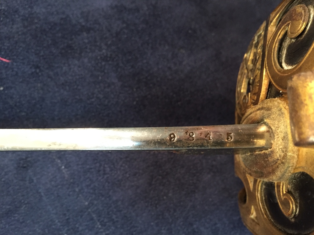 A Victorian Officer's sword by Henry Wilkinson, London, with VR cipher, along with initials and - Image 4 of 10