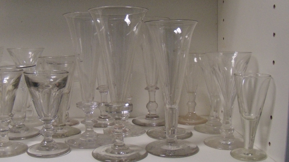 A selection of thirty three drinking glasses, largely 19th century, to include: six wrythen ales, - Image 4 of 4