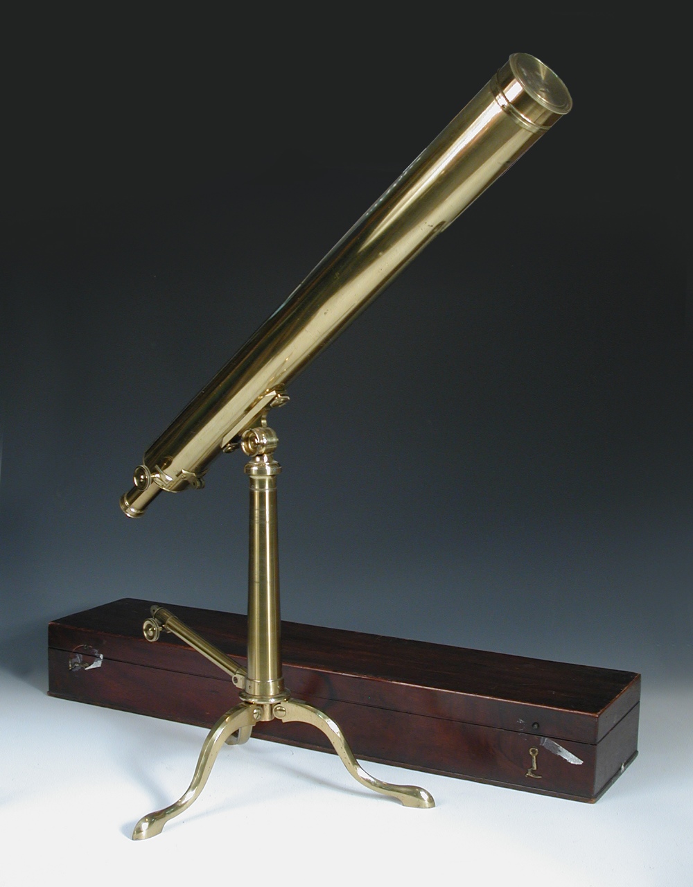 An early 19th century refracting two inch brass telescope by Fraser, London, signed to the 66cm (