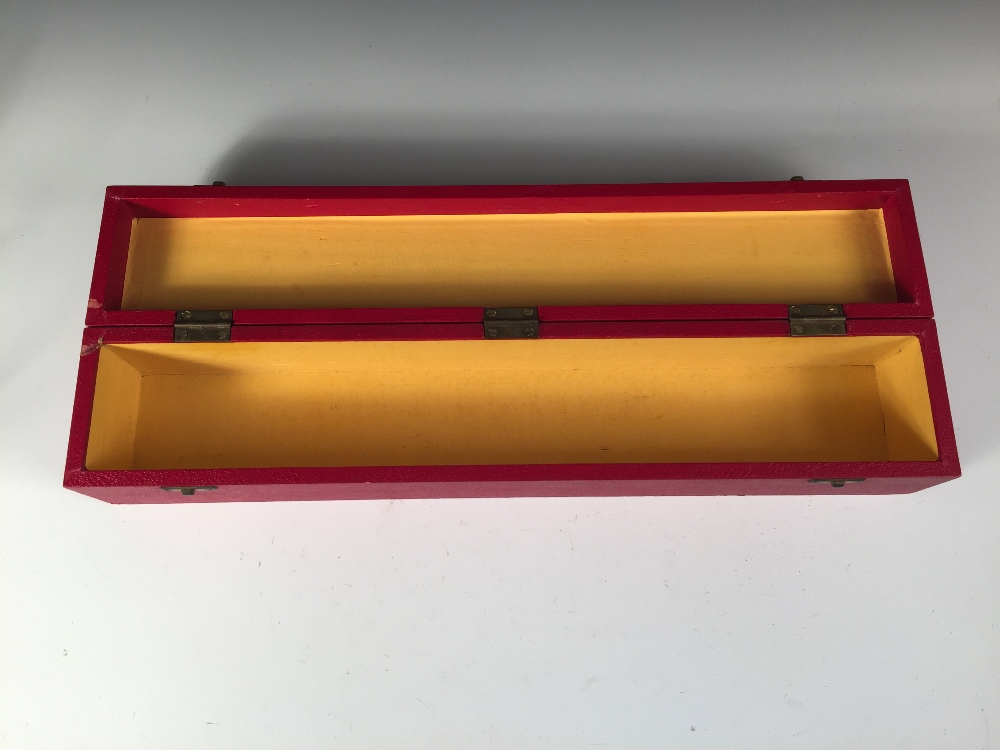 A George VI deed of arms box, the red morocco leather rectangular box with slightly domed hinged - Image 3 of 3