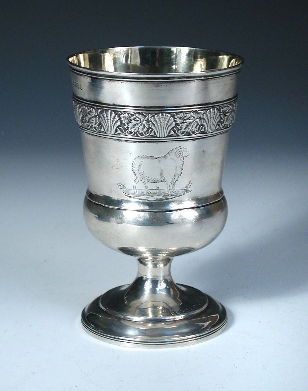 Hampshire Agricultural Society - a Regency silver goblet, by Solomon Hougham, London 1815, campana