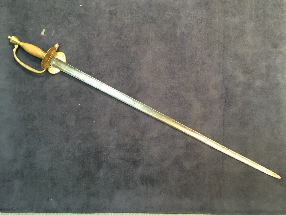 A French Roman style side arm, with bronze regulation grip and 48.5cm (19in) straight blade, with - Image 5 of 9