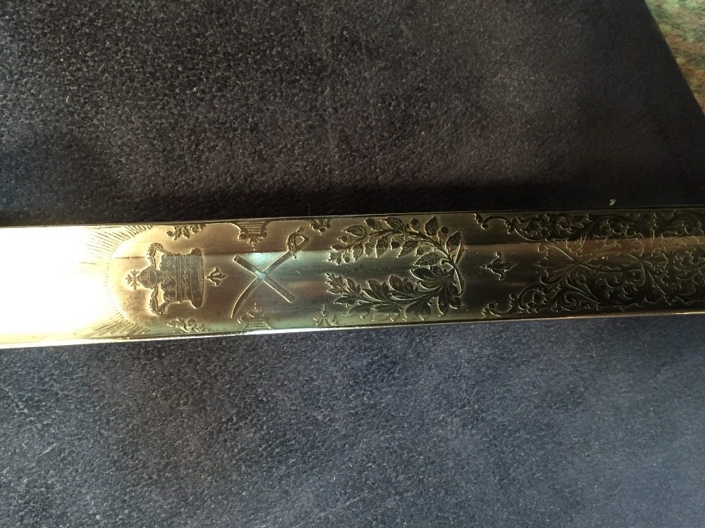 A Victorian Officer's sword by Henry Wilkinson, London, with VR cipher, along with initials and - Image 8 of 10