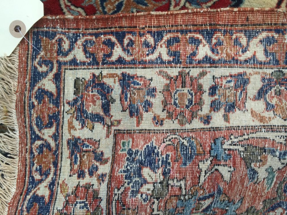 An Isfahan rug, 227 x 154cm (89 x 60in) Border fringe losses at one end, overal good levels of - Image 4 of 6