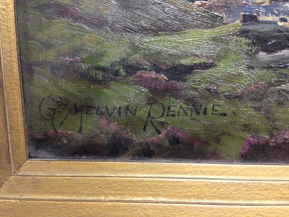 § George Melvin Rennie (Scottish, 1874-1953) Red Deer in the Cairngorms signed lower left "Geo. - Image 6 of 7