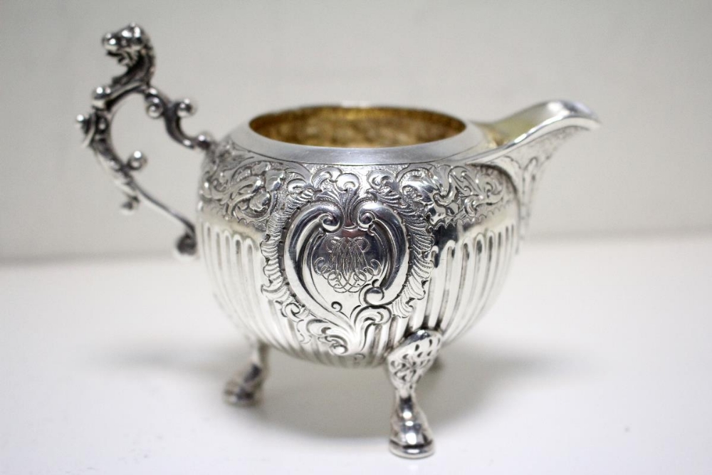 A Victorian silver three piece teaset, by Charles Stuart Harris, London 1878, the teapot of globular - Image 6 of 7