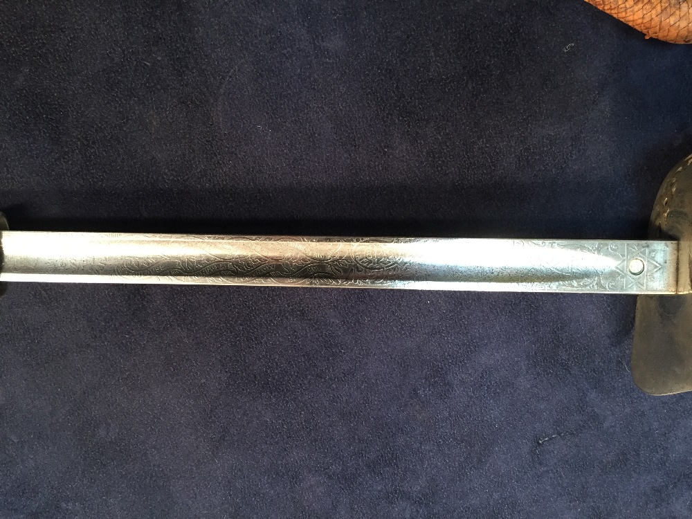 A 19th century officer's sword by Thurkle, the blade decorated with Northumberland V Fussiliers - Image 3 of 8