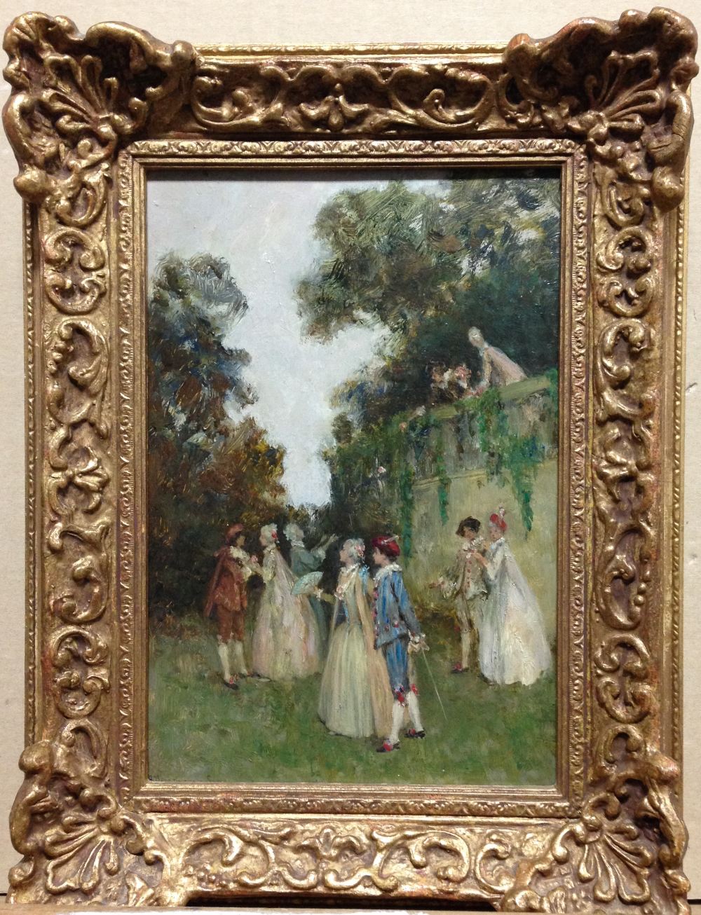 Alexander Brantingham Simpson (British, 1904-1931) Philanderers - courting couples in a garden oil - Image 2 of 7