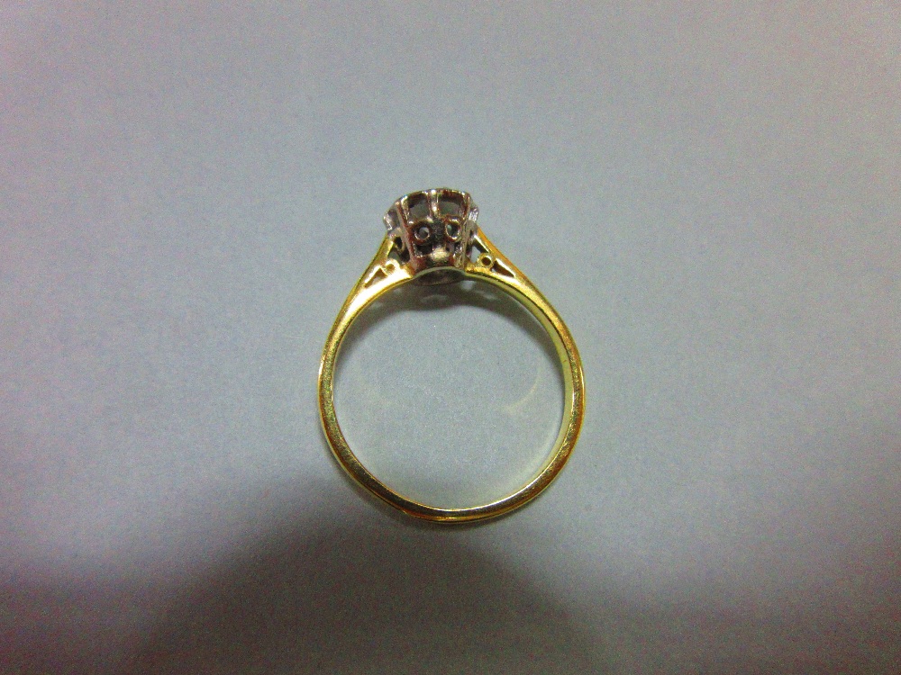 A single stone diamond ring, the illusion set round brilliant cut diamond, estimated weight 0.40cts, - Image 4 of 4