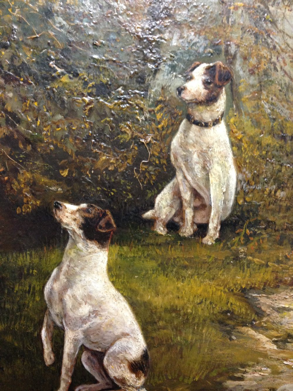 Alfred Wheeler (British, 1851-1932) Terriers and a stoat in ermine signed with initials lower - Image 3 of 6