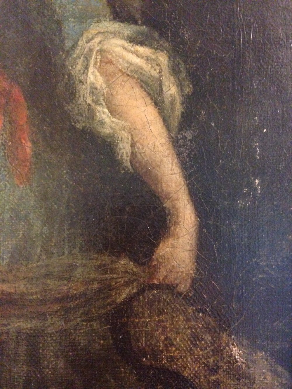 Continental School (circa 1800) A classical maiden with a putto flying over her oil on canvas, in - Image 4 of 8