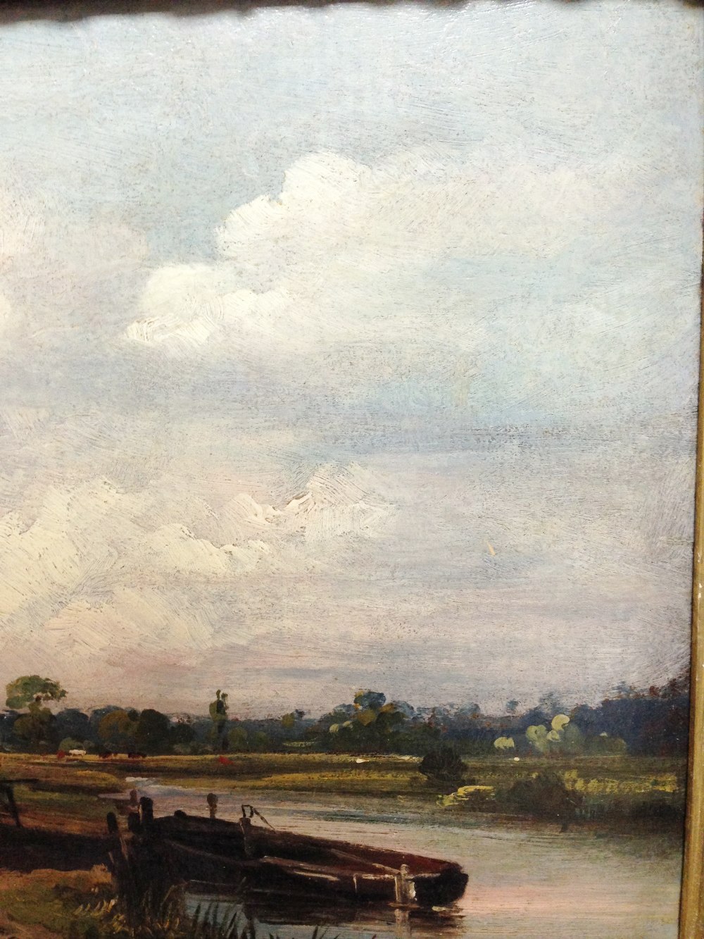 Circle of Thomas Churchyard (British, 1798-1865) Rowing boat on a Suffolk river oil on canvas 19 x - Image 4 of 6