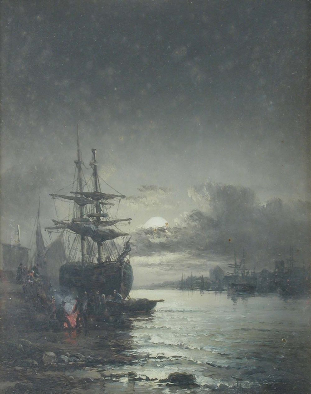 William Anslow Thornley (British, 1857-1898) Sailing ships in harbour at dawn and at sunset both - Image 2 of 2