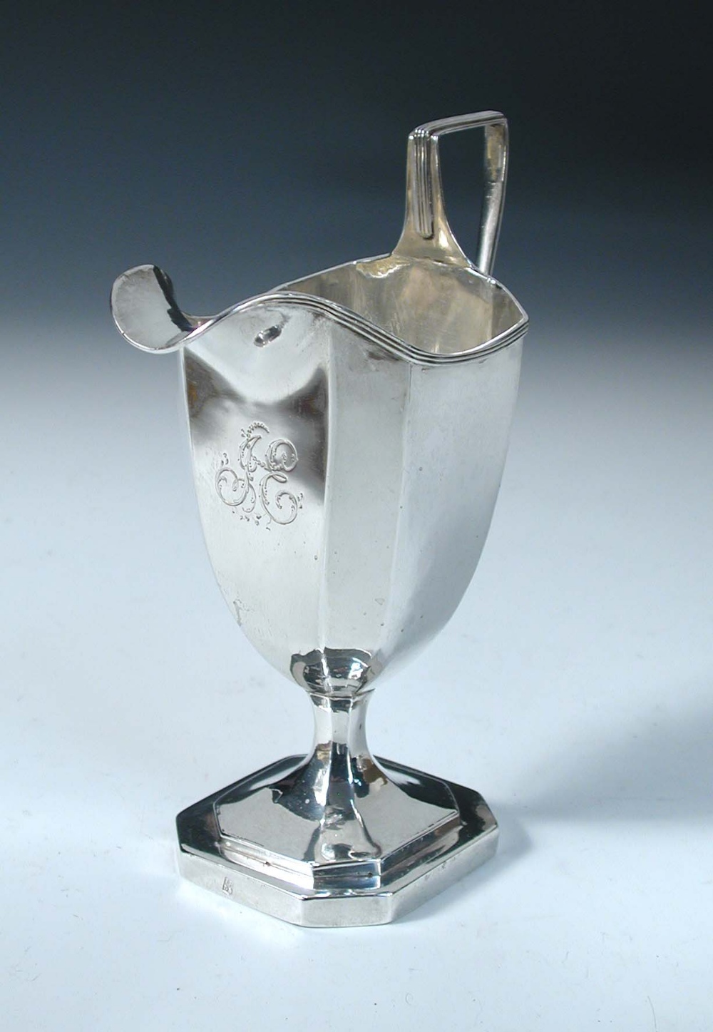 A George III provincial silver creamer, by John Robertson I & David Darling, Newcastle, circa