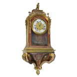 A French 18th century Boullework bracket clock with wall bracket, the movement signed 'Jacques