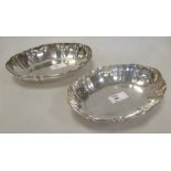 A pair of Swiss metalwares bon bon dishes, by Jezler (stamped Jezler 800), each of plain oval