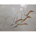 Benjamin Chee Chee (Canadian, 1944-1977), Geese in flight, signed within the print "Benjamin Chee