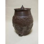 A stoneware pottery barrel with artillery motif