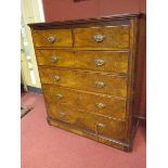 A Victorian walnut chest of drawers, 134 x 117 x 52cm